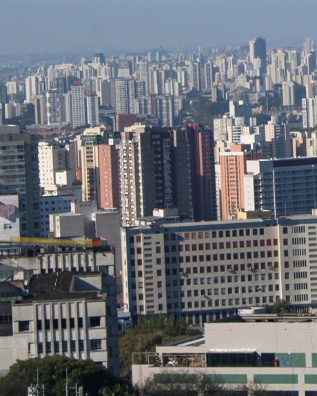 Skyline de São Paulo visto da Avenida Paulista